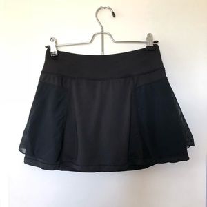 Black Athletic Skort with Mesh Overlay